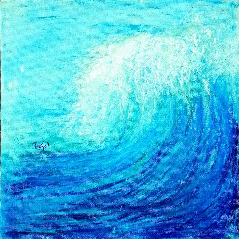 Killer Wave (oil pastels)