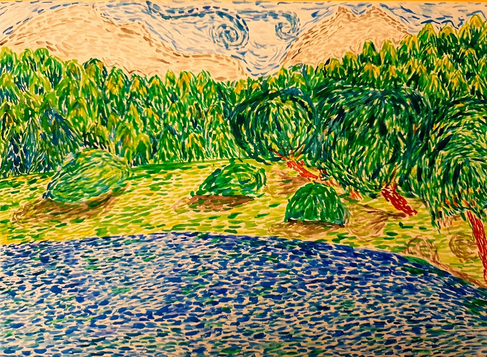 Forest Lake (Van Gogh inspired)